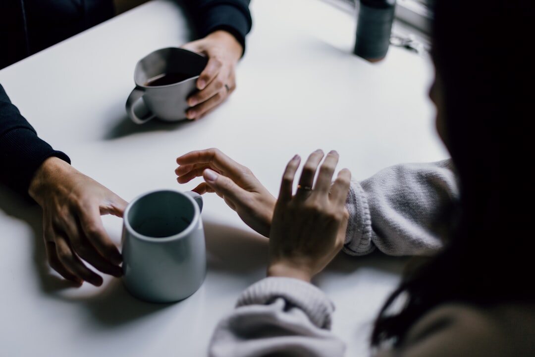 business discussion over coffee