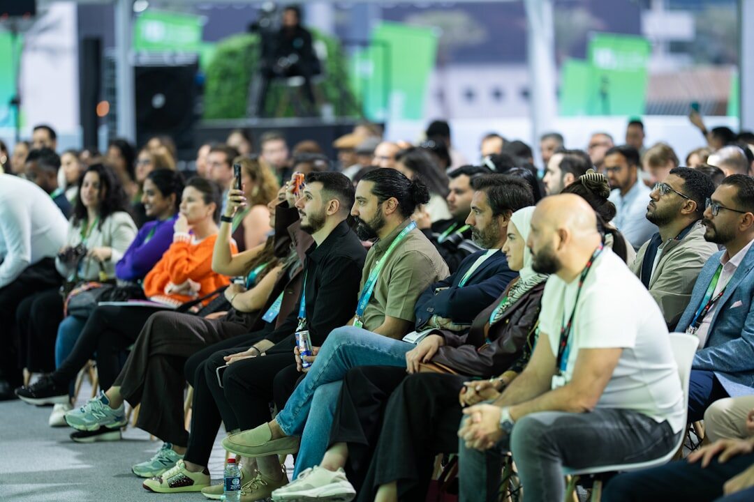 group at business conference